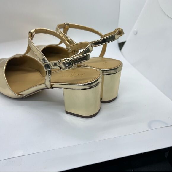NIB J Crew Ankle T- Strap Heel Gold NEW size 8 - Picture 5 of 13